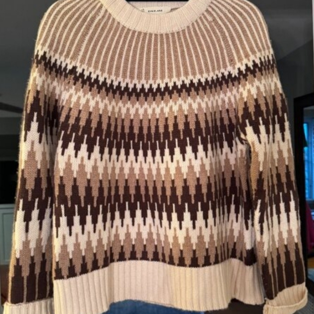 Everlane Women's Nordic Fair Isle Wool Sweater Large - Picture 2 of 5